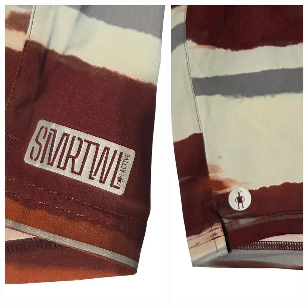 Smart Wool Men Active Training Shorts 8"  sz XL Lined Performance Horizon Print - Picture 5 of 11